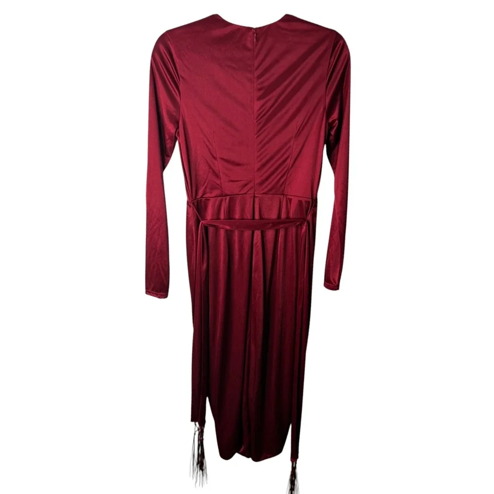 Altuzarra for Target‎ 20th Anniversary Red Satin Faux Wrap Midi Dress Small Nwot